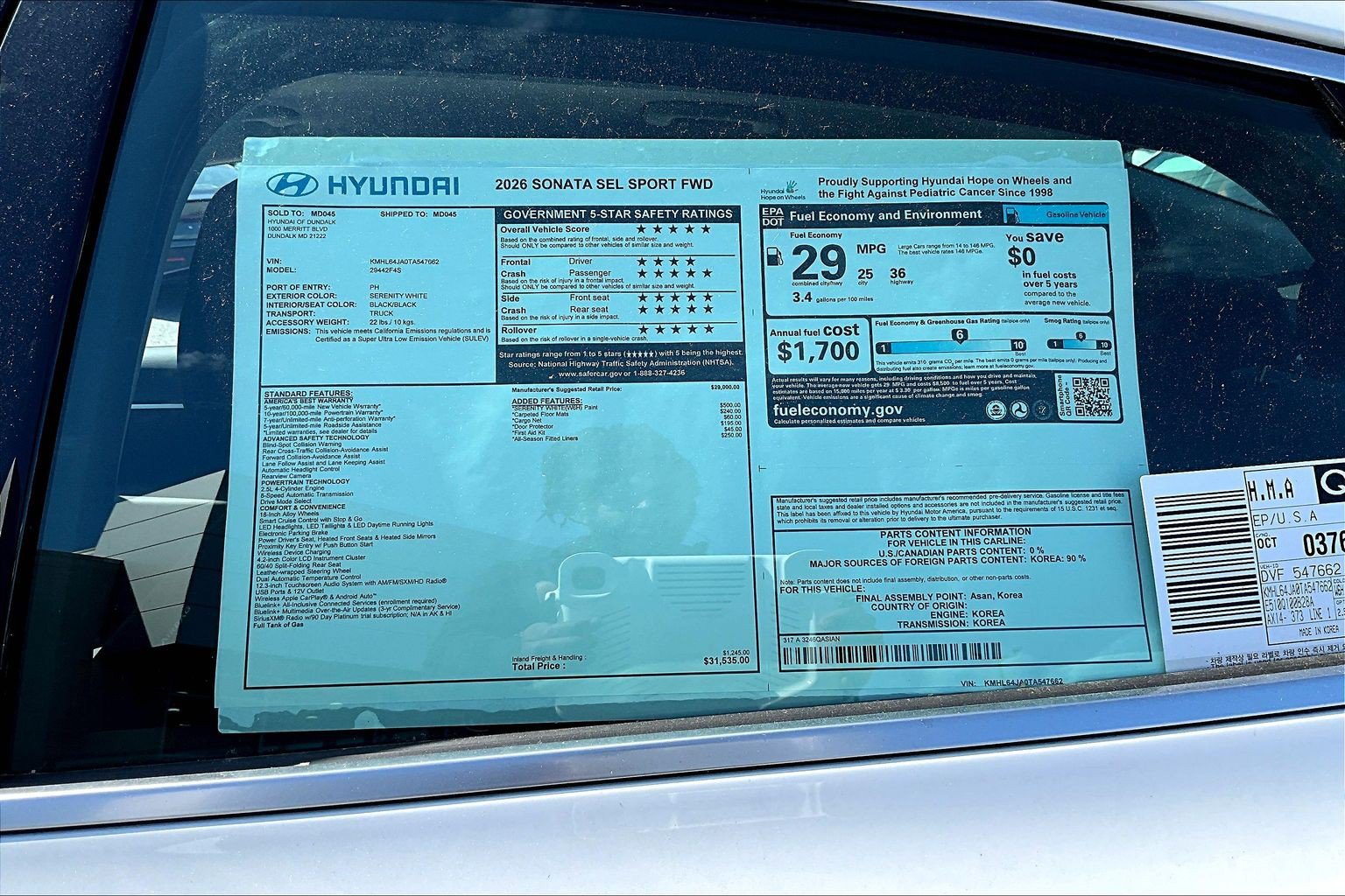 New 2026 Hyundai Sonata SEL FWD image 16