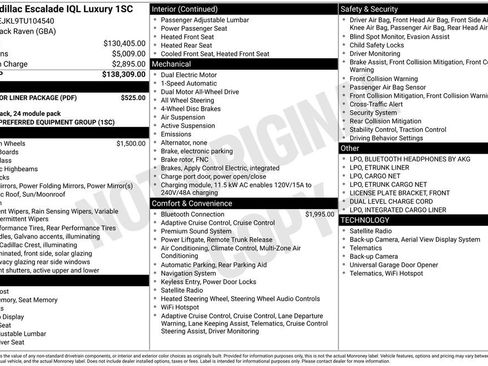 New 2026 Cadillac Escalade IQL Luxury w/ LPO, Floor Liner Package AWD/4WD image 48