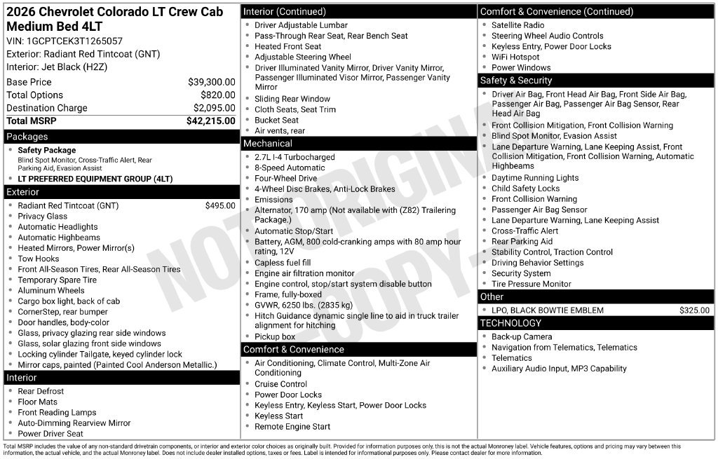 New 2026 Chevrolet Colorado LT AWD/4WD image 2