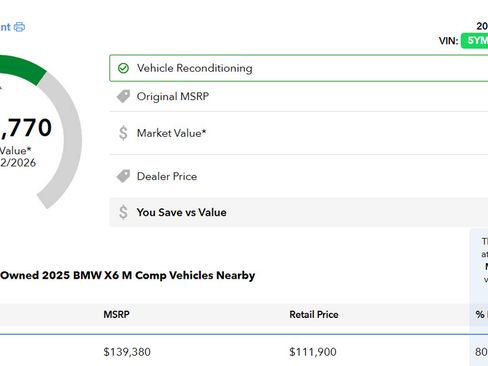 Used 2025 BMW X6 M Competition w/ Executive Package AWD/4WD image 6