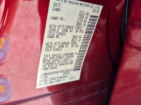 Used 2019 Nissan Titan Platinum Reserve RWD image 33