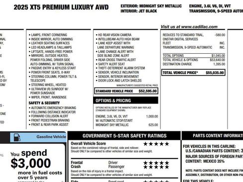 Used 2025 Cadillac XT5 Premium Luxury image 2