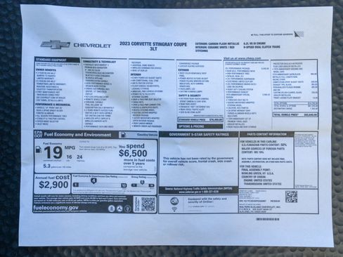 Used 2023 Chevrolet Corvette Stingray Premium Cpe w/ Z51 Performance Package RWD image 22
