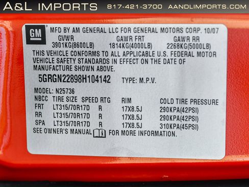 Used 2008 HUMMER H2 SUT image 65