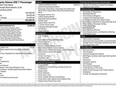 Used 2025 Toyota Sienna XSE w/ XSE Premium Package AWD/4WD image 2