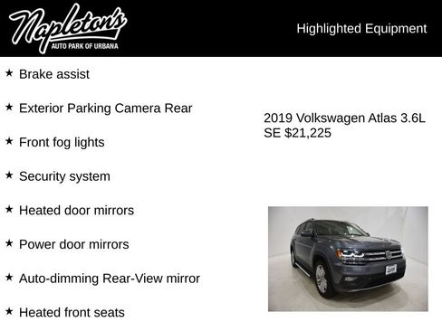 Used 2019 Volkswagen Atlas SE w/ Panoramic Sunroof Package image 16