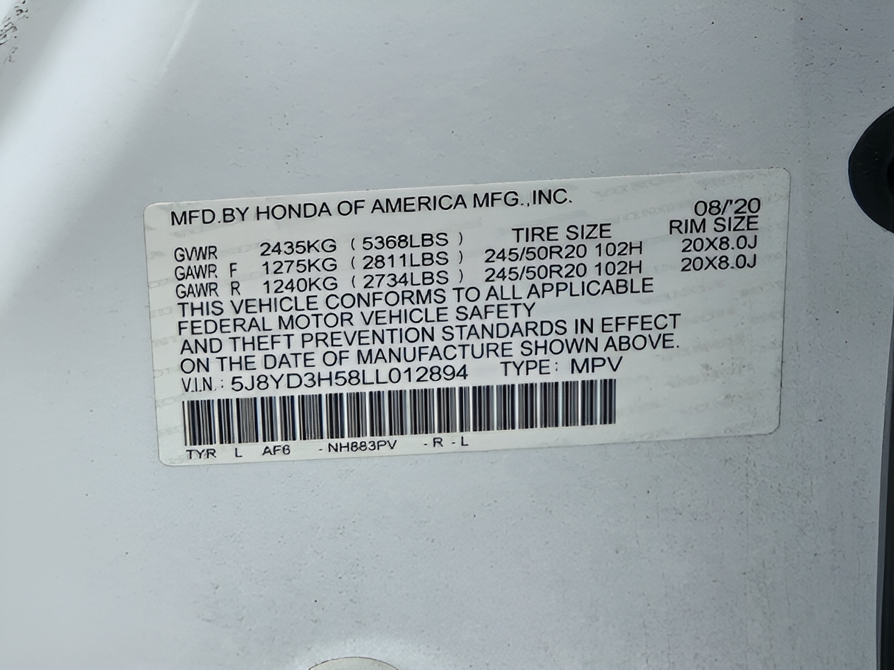 Used 2020 Acura MDX w/ Technology Package FWD image 27