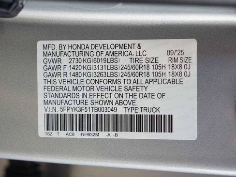 New 2026 Honda Ridgeline RTL image 21