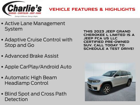 Certified 2023 Jeep Grand Cherokee L Limited AWD/4WD image 7