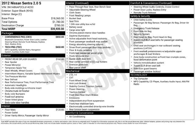 Used 2012 Nissan Sentra 2.0 S w/ Convenience Pkg FWD image 3