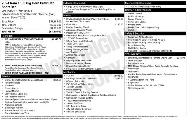 Used 2024 RAM 1500 Big Horn AWD/4WD image 30