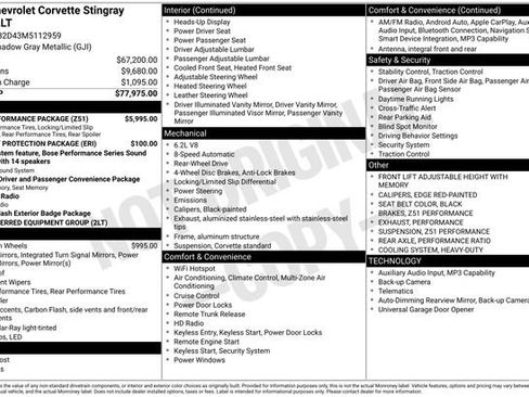 Used 2021 Chevrolet Corvette Stingray Preferred Cpe w/ Z51 Performance Package RWD image 33