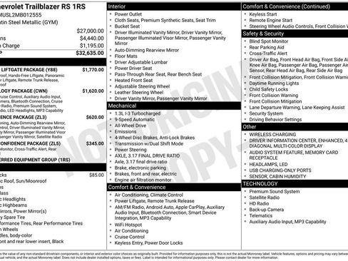 Used 2021 Chevrolet TrailBlazer RS w/ Sun and Liftgate Package AWD/4WD image 40