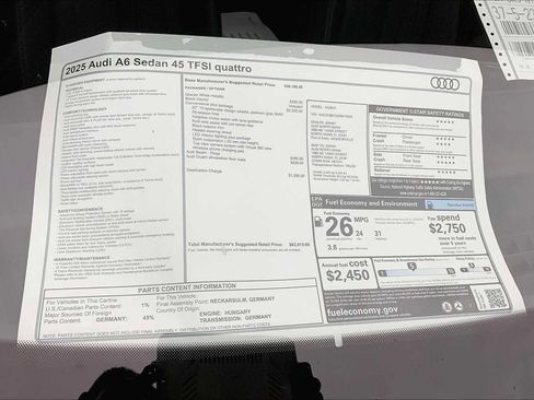 New 2025 Audi A6 2.0T Premium w/ Convenience Plus Package image 19