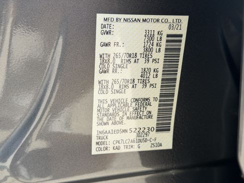 Used 2021 Nissan Titan SV w/ SV Convenience Package AWD/4WD image 33