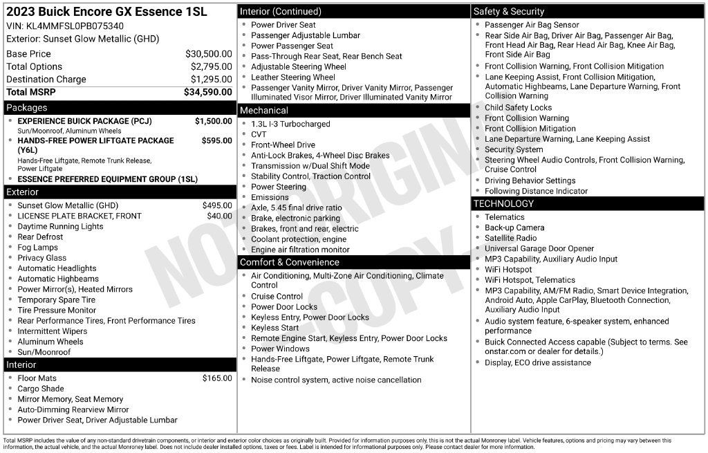Used 2023 Buick Encore GX Essence w/ Experience Buick Package FWD image 2
