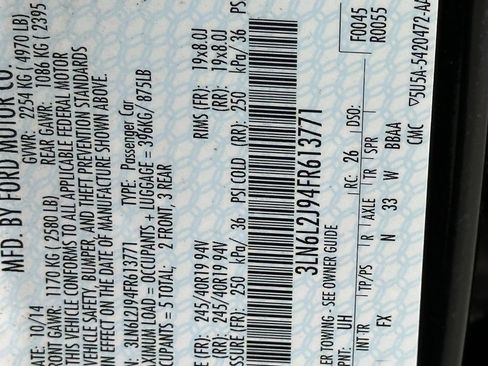 Used 2015 Lincoln MKZ Base w/ Equipment Group 101A Select image 38