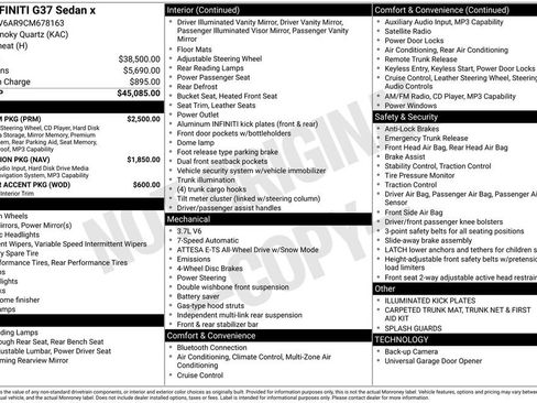 Used 2012 INFINITI G37 x w/ Premium Pkg image 35