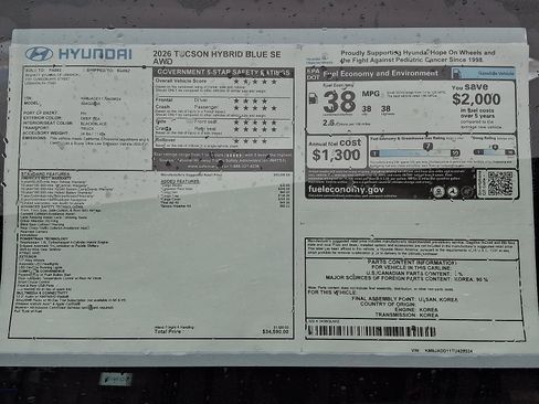 New 2026 Hyundai Tucson Blue SE image 3