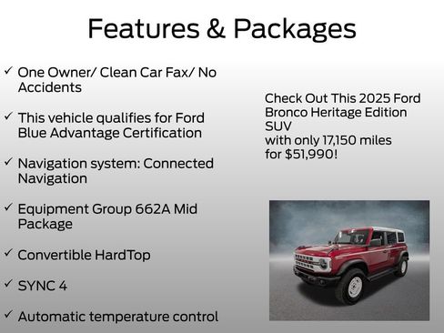 Certified 2025 Ford Bronco Heritage Edition AWD/4WD image 4