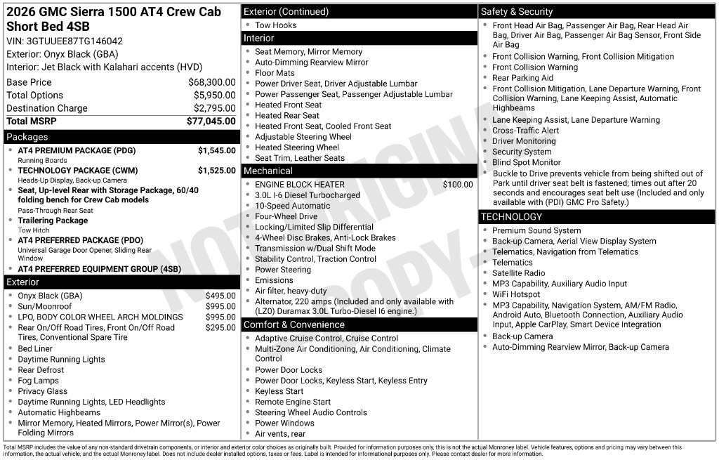 Used 2026 GMC Sierra 1500 AT4 w/ AT4 Premium Package AWD/4WD image 3