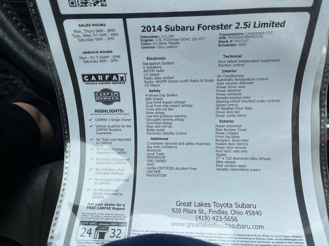 Used 2014 Subaru Forester 2.5i Limited AWD/4WD image 27