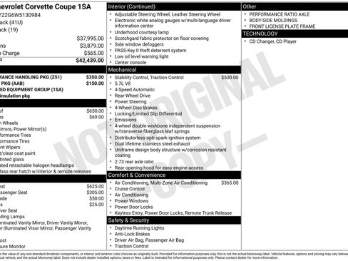 Used 1998 Chevrolet Corvette Coupe w/ Performance Handling Pkg image 32