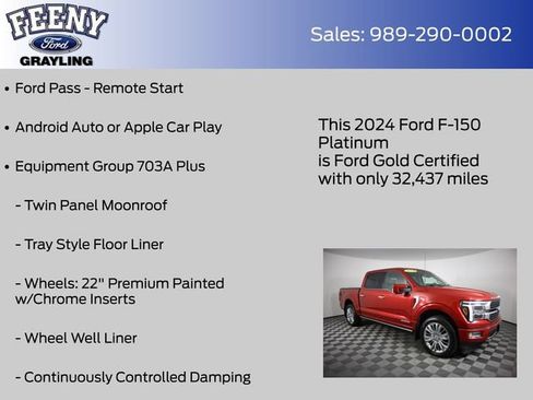 Used 2024 Ford F150 Platinum w/ Equipment Group 703A Plus AWD/4WD image 9