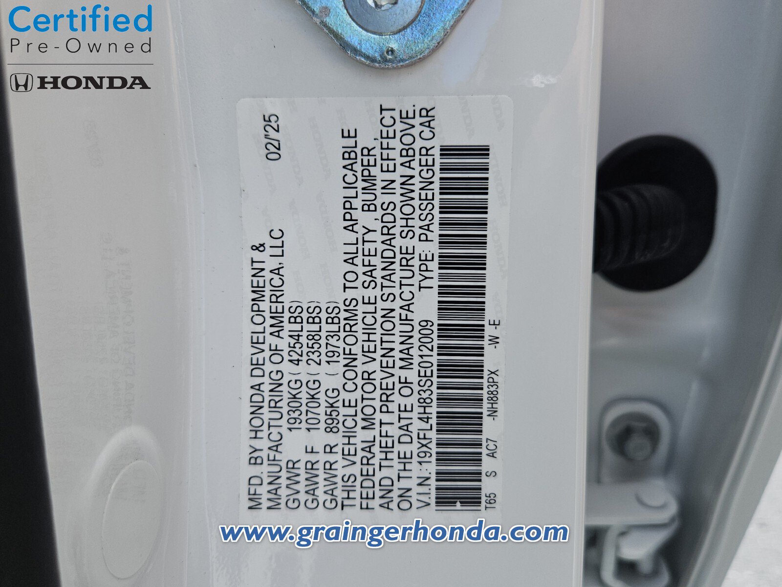 Certified 2025 Honda Civic Sport image 14