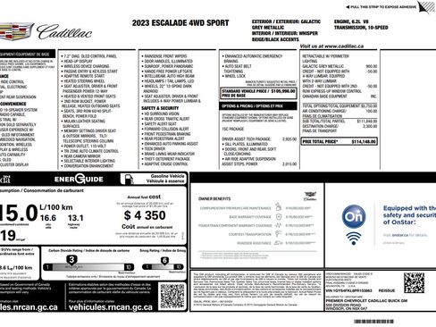 Used 2023 Cadillac Escalade Sport w/ Touring Package AWD/4WD image 2