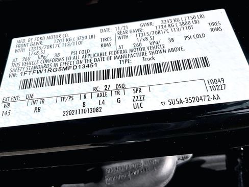 Used 2021 Ford F150 Raptor w/ Equipment Group 801A High AWD/4WD image 34