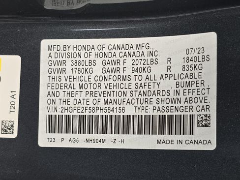 Certified 2023 Honda Civic Sport image 34