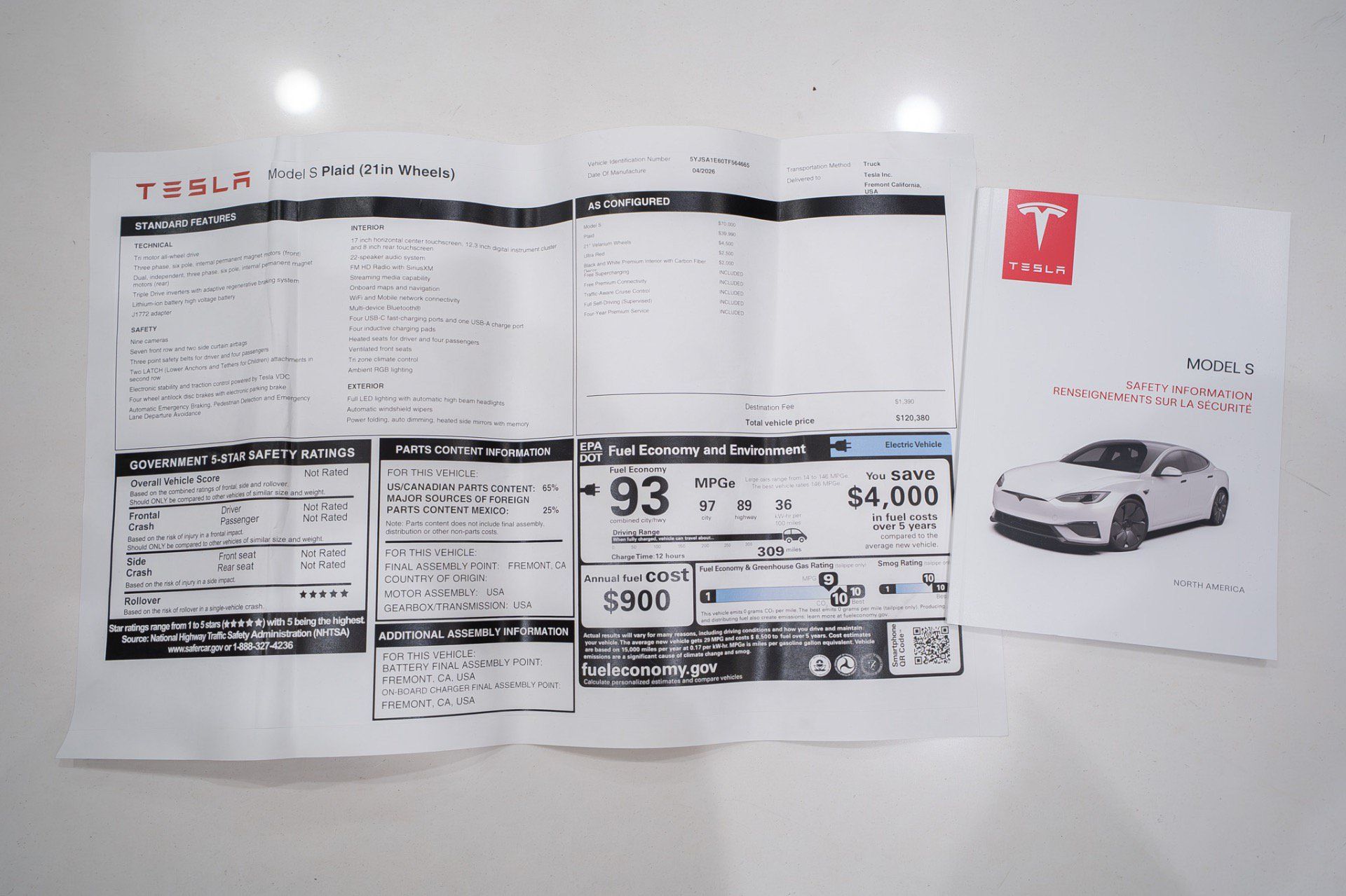 Used 2026 Tesla Model S Plaid AWD/4WD image 60