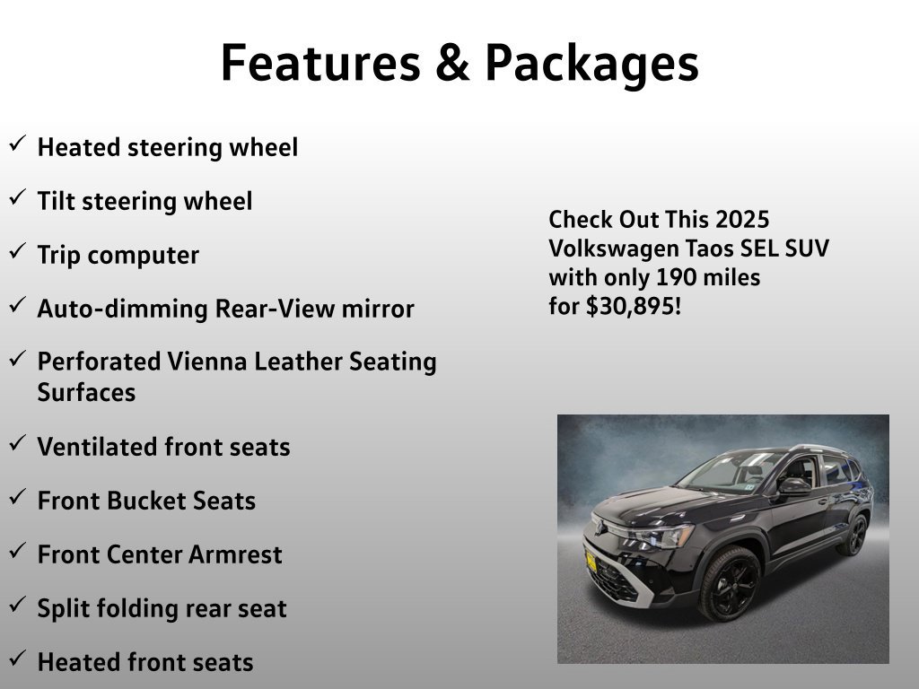 Used 2025 Volkswagen Taos SEL w/ Black Wheel Plus Package AWD/4WD image 25