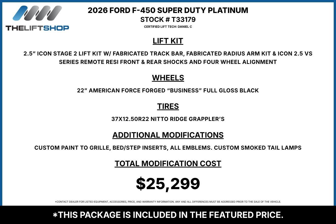 Used 2026 Ford F450 Platinum w/ FX4 Off-Road Package AWD/4WD image 2