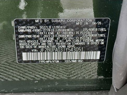 New 2026 Subaru Outback Premium AWD/4WD image 29