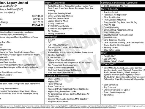 Certified 2024 Subaru Legacy Limited AWD/4WD image 3