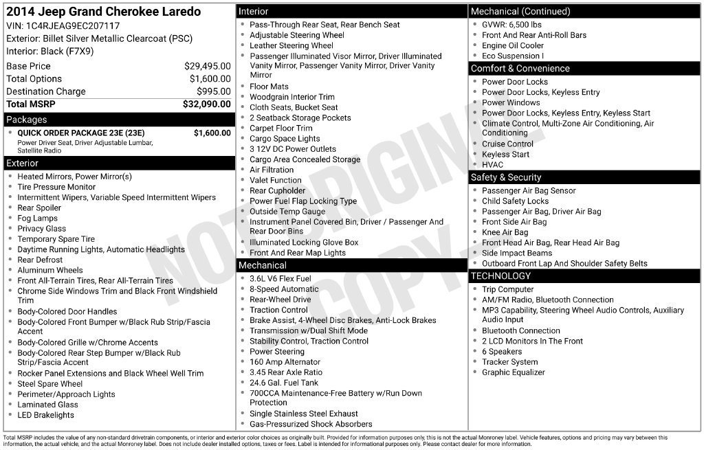 Used 2014 Jeep Grand Cherokee Laredo w/ Quick Order Package 23E RWD image 7