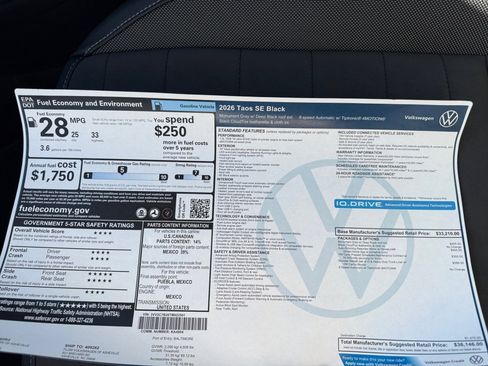 New 2026 Volkswagen Taos SE image 33