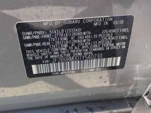 Used 2026 Subaru Outback Wilderness w/ Wilderness Package AWD/4WD image 37