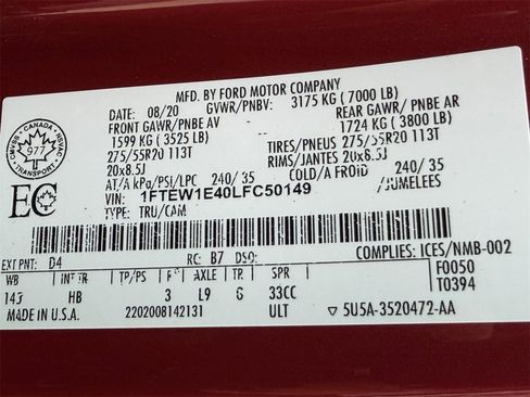 Used 2020 Ford F150 Lariat w/ Equipment Group 502A Luxury image 32