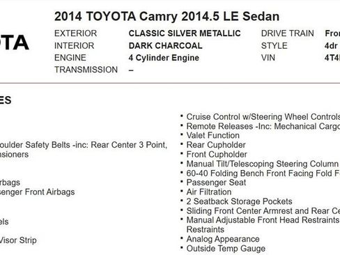 Used 2014 Toyota Camry LE image 21