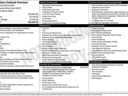 Certified 2025 Subaru Outback Premium image 11