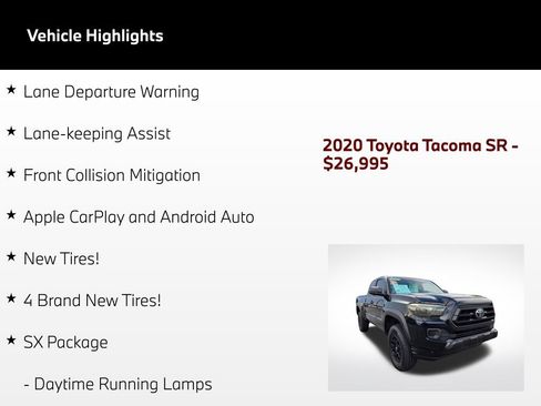 Used 2020 Toyota Tacoma SR w/ SX Package AWD/4WD image 51