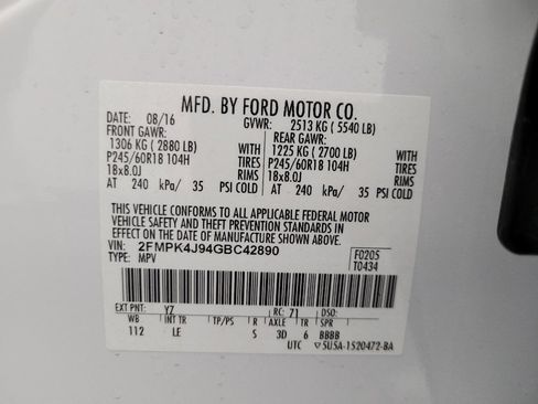 Used 2016 Ford Edge SEL w/ Equipment Group 201A AWD/4WD image 33