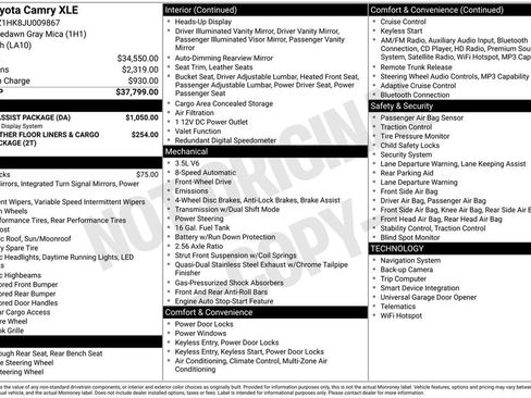 Used 2018 Toyota Camry XLE w/ Driver Assist Package FWD image 17