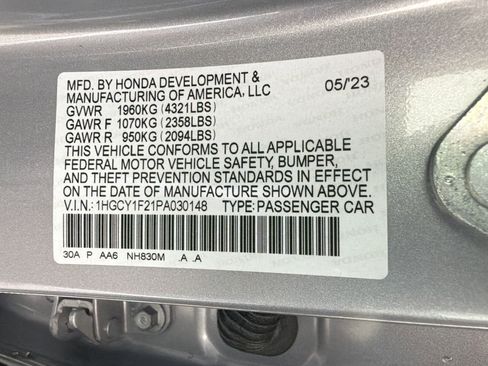 Certified 2023 Honda Accord LX image 21