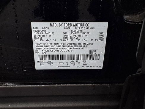 Certified 2020 Ford Explorer XLT w/ Equipment Group 202A image 32