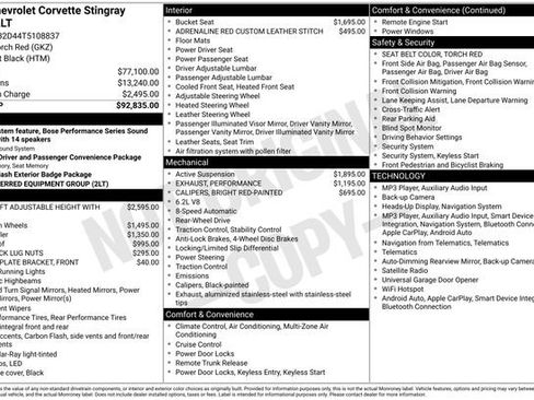Used 2026 Chevrolet Corvette Stingray Preferred Cpe w/ 2LT RWD image 12