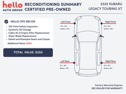 Certified 2025 Subaru Legacy Touring XT AWD/4WD image 3